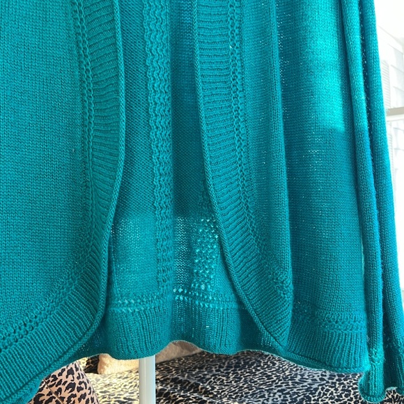 chico’s teal wool blend cardigan - Picture 4 of 8